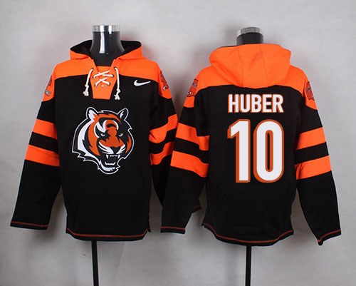 Nike Bengals #10 Kevin Huber Black Player Pullover NFL Hoodie - Click Image to Close
